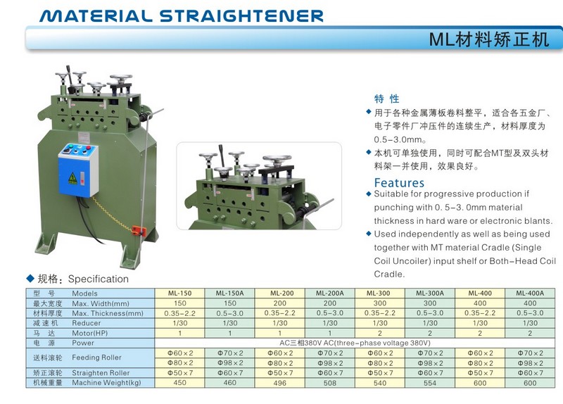 ML 材料矯正機